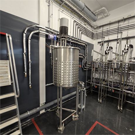 Edelstahl-Dissolvertank 250 L mit Heiz-/Kühlmantel, Waage und Ex-Sensorik